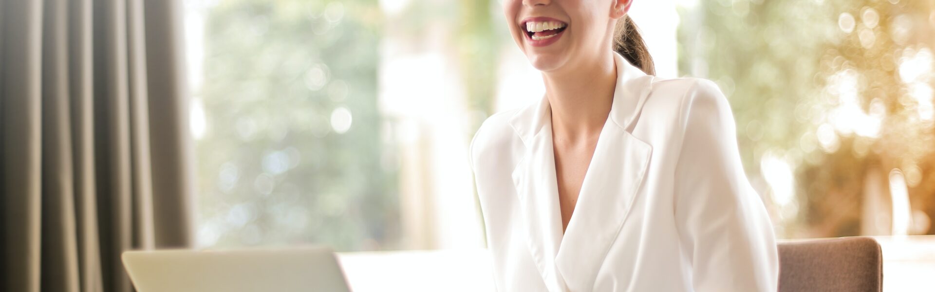 Smiling woman considering making a career change